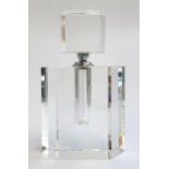 A very large and heavy cut glass scent bottle, 25.5cmH