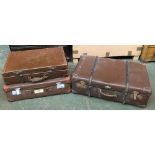 A Revelation vintage suitcase, 61cmW; together with two others, 65 and 76cmW