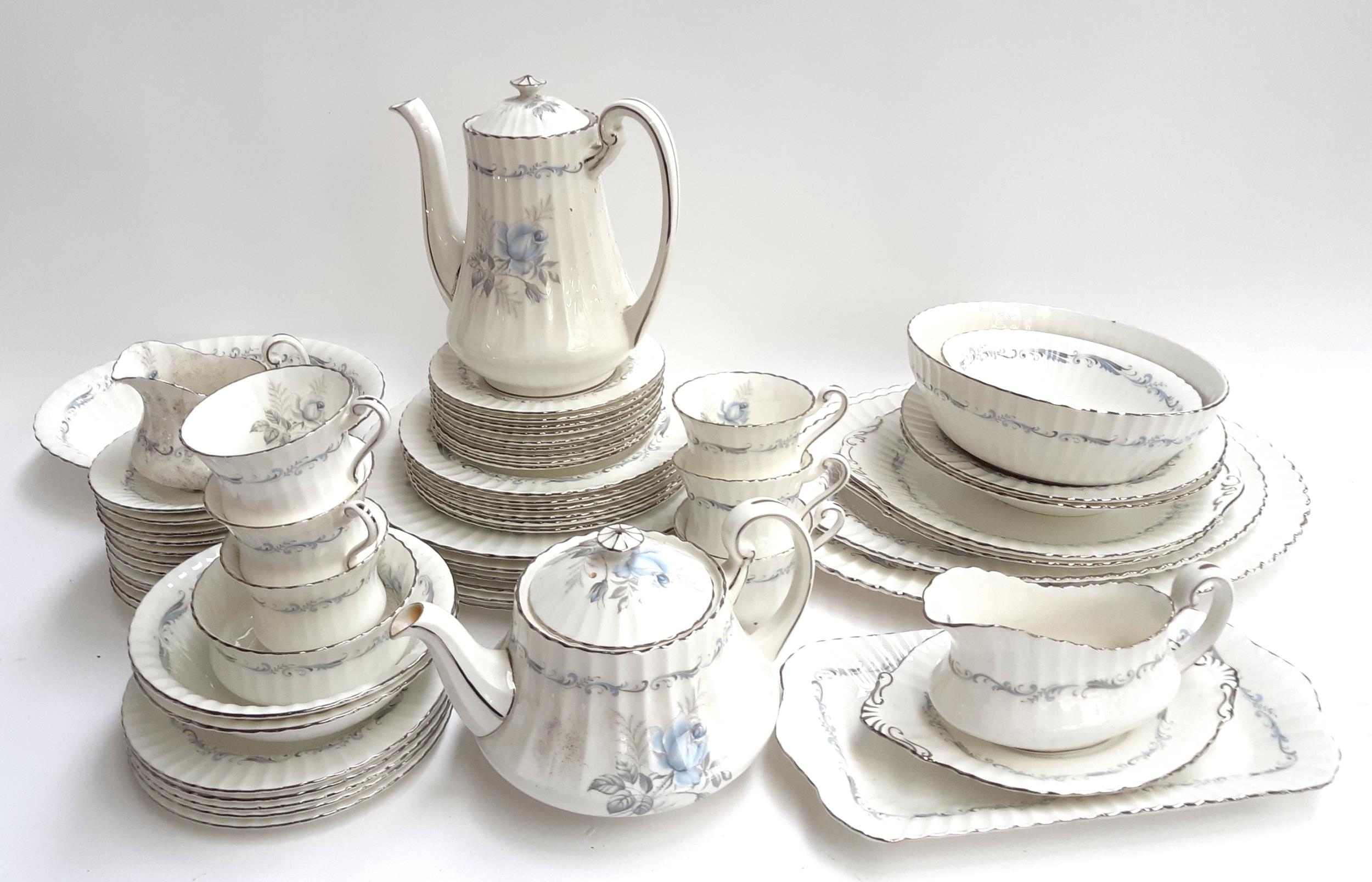 A Paragon 'Morning Rose' dinner service (approx. 61 pieces) comprising teapot, coffee pot, dinner