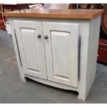 A modern kitchen cabinet, painted base with two cupboard, 102x55x94cmH