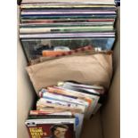 A mixed box of vinyl LPs, 78s and 7 inch singles, mainly 1950s and 60s