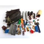 A quantity of die cast vehicles and other toys to include Lego, Hot Wheels, Husky, Airfix, train