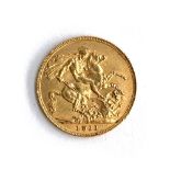 A 1911 gold sovereign