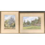 Edith Alice Andrews (1873-1962), two watercolour garden studies, each signed lower right, 27.