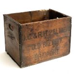 Local interest: A vintage bottle crate marked JC & RH Palmer, Old Brewery, Bridport, 40cmW (af)