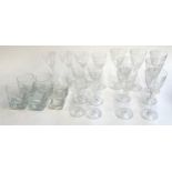 A mixed lot of glass and cut glass items to include wine glasses, tumblers, drinking glasses etc