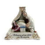 A 19th century Fairing figurine, 'Returning at one o'clock in the morning', 8cmH