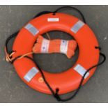 A plastic life buoy