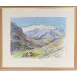 20th century watercolour, 'The Beinn Fhada range at Glencoe', signed indistinctly, 30x41cm