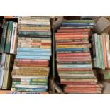 A box of Leslie Charteris paperback books (Hodder and Pan), together with a further box of