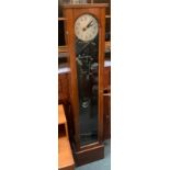 A modern longcase clock, glazed front with visible movement, 144cmH