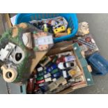 A large quantity of children's toys to include Lledo, Matchbox, Corgi, Battleships, Tracy island etc