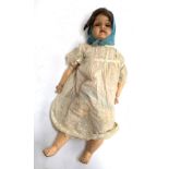 An antique German CM Bergmann ball jointed composition doll, with weighted eyes, marked 'Spezial 50'