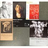 A collection of nine gallery posters to include Bryan Wynter; Stanley Spencer; Hughie O'Donoghue;