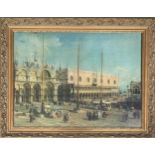 After Canaletto, 'Square of St. Marks, Venice', oleograph, 66x90cm