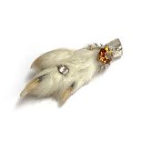 A vintage Scottish grouse claw brooch, 8cm long