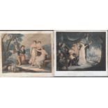 Two 19th century colour mezzotints after Kaufman and Hamilton, 'Selim, or, The Shepherds Moral'