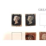 A small quantity of stamps to include penny black (2), penny red, etc