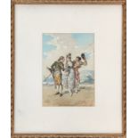 J. Morelli 1880, courtship, possibly Spanish, signed and dated, 24x17cm