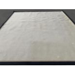A very large rush rug, with double cotton border, 394x377cm