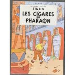 A Tintin poster cover, 'Les Cigares du Pharaohs', 70x50cm