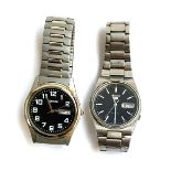 A Seiko 5 automatic watch, the dial 30mm diameter; together with a Lorus wristwatch (2)