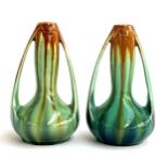 A pair of Art Nouveau vases, each 14.5cmH