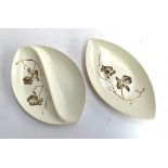 Two Carlton Ware dishes with floral design heightened in gilt, each approx. 31cmW