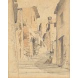 Jules Didier (French 1831-1914), 'Pipermo', pencil and watercolour, signed, titled, and dated