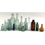 A quantity of vintage glass bottles to include Liquozone British, Holbrook & Co, Not to be taken,