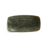 A Jorgen Jensen pewter modernist brooch, numbered 986, 5cmW