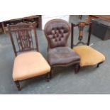 A lot of three occasional chairs