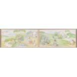 A pair of Medici Society Beatrix Potter nursery prints, each 22.5x48cm