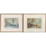 After William Russell Flint, two colour prints, 'Marie and Simone', and one other, 23.5x33cm