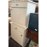 Two white painted bedside cabinets, each approx. 55x45x56cmH