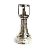 An Edwardian novelty silver table lighter by Grey and Co., London, in the form of a light house (