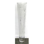 A very tall floorstanding glass vase, 110cmH, the diameter 25cm at top