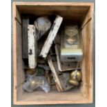 A small winebox of knobs and other fittings