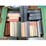 A box of good hardback books to include John Buchan , Neville Shute, Bronte, Dickens, etc