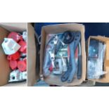 A quantity of tools and fittings to include 8 Lewden outdoor plug sockets, spanners, etc