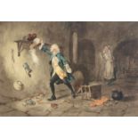 George Hay RSA, RSW (1831 - 1912), 'In a rage', watercolour, signed lower left, c. 1875, 28 x 40cm