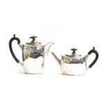 A George V silver teapot and coffee pot by S Blanckensee & Son Ltd, Chester 1935 and Birmingham
