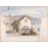 19th century watercolour, 'Hope Cottage' 1863, titled and dated, 12.5 x 17cm