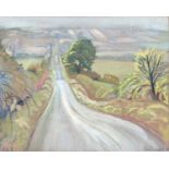 Jane Saunders (20th Century), 'Open Road', watercolour, signed and dated 1945, 35 x 43cm