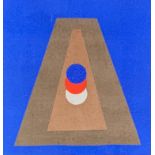 Italo Valenti (1912-1995), 'Pyramide im Blau', 1973, collage and gouache on paper, 23x22cm