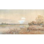 John Surtees (1817-1915), river landscape, watercolour, signed, 43 x 75cm