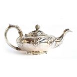 A William IV silver bachelor's teapot, by Charles Gordon, London 1836, the lid with fruit knop,