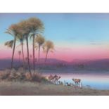 Augustus Osbourne Lamplough A.R.A, R.W.S (1877-1930), 'Bedouins by the River Nile', watercolour on