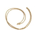 A 9ct gold chain, 62cm long, approx. 6.8g