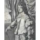 Wenceslaus Hollar after Anthony van Dyck, 1649, 'Charles II', etching, 26x19cm together with William
